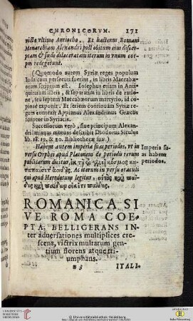Romanica sive Roma coepta […]
