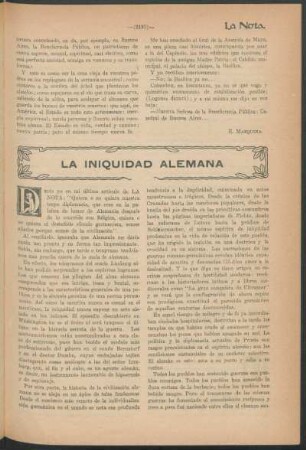 La iniquidad alemana