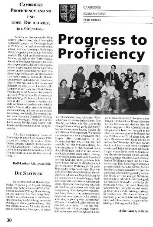 Cambridge Proficiency and no end oder Die ich rief, die Geister...