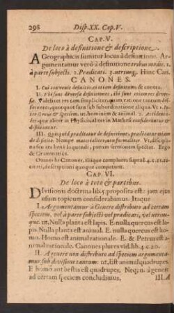 Cap. VI. De loco a toto et partibus.