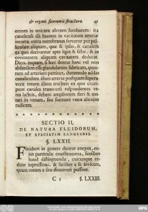 Sectio II. De Natura Fluidorum, Et Speciatim Sanguinis.