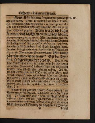 III.[Des Geistlichen Seelen-Hirsches sehnliches Fragen]