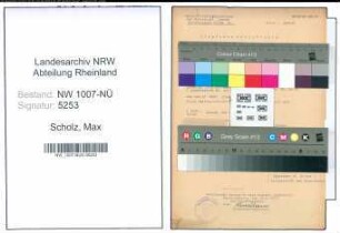 Entnazifizierung Max Scholz , geb. (Sparkasseninspektor)