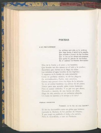 Poesías : A un poeta-hombre [y] Paisaje subjetivo [y] Mi tragedia interior