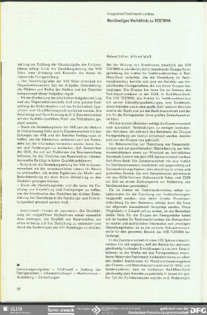 Beständiges Verhältnis zu TEXTIMA : Integration/Textilmaschinenbau