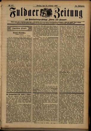 Zweite Ausgabe vom Freitag, den 15. Oktober 1897.