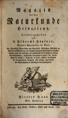 Magazin für die Naturkunde Helvetiens, 4. 1789