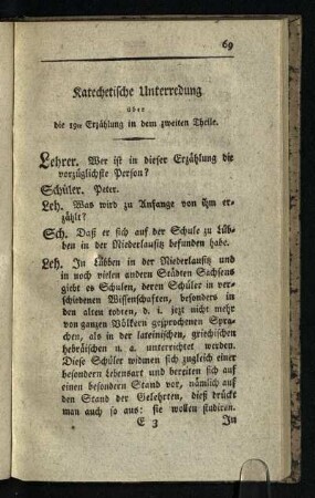 Katechetische Unterredung ueber die 19ste Erzaehlung in dem zweiten Theile