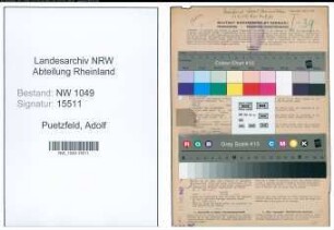 Entnazifizierung Adolf Puetzfeld , geb. 29.10.1896 (Kaufmann)