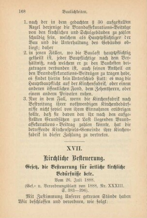 XVII. Kirchliche Besteuerung