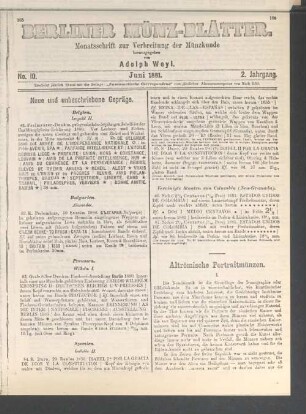 No. 10. Juni 1881