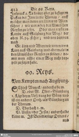 99. Reys. Von Kempten nach Augspurg
