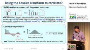CROSSING Winter School 2016: Quantum Algorithms (2)
