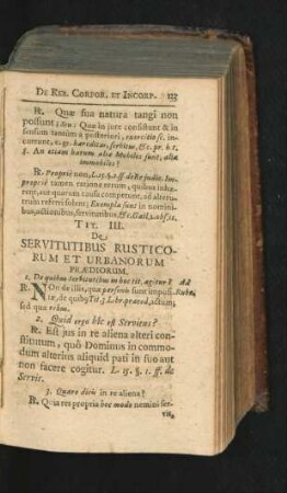 Tit. III. De Servitutibus Rusticorum Et Urbanorum Praediorum.