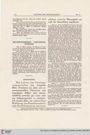 Bevorstehende Versteigerungen