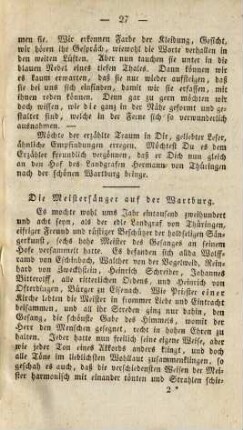 Die Meistersänger auf der Wartburg
