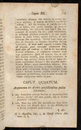 221-235, Caput Quartum. Argumenta ex divinis perfectionibus petita solvuntur.