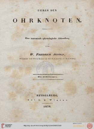 Über den Ohrknoten : eine anatomisch-physiologische Abhandlung