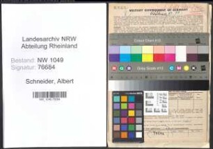 Entnazifizierung Albert Schneider , geb. 03.05.1900 (Arbeiter)