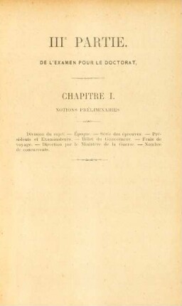 IIIe partie. De l'examen pour le doctorat