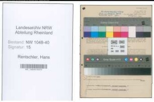 Entnazifizierung Hans Rentschler , geb. 23.01.1902 (Arbeiter)