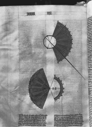 Postillum von Nicolaus von Lyra — Darstellung des Rückgangs des Schattens auf der Uhr von Ahas., Folio 263verso