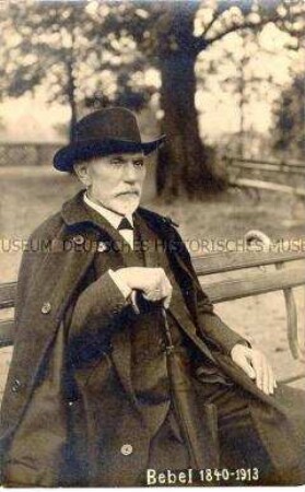 Postkarte zum Tod von August Bebel