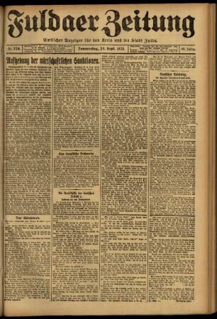 Ausgabe vom Donnerstag, den 29. September 1921.