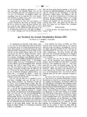 Am Vorabend des deutsch-französischen Krieges 1870 : (Schluss)