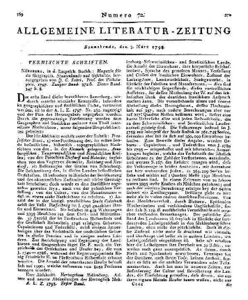 Taschenbuch auf das Jahr 1798 für Natur- und Gartenfreunde. Tübingen: Cotta 1798