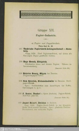 Gruppe XII. Papier-Industrie