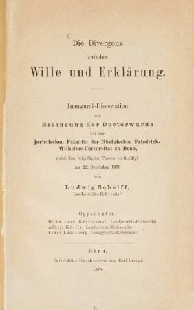 Die Divergenz zwischen Wille und Erklärung