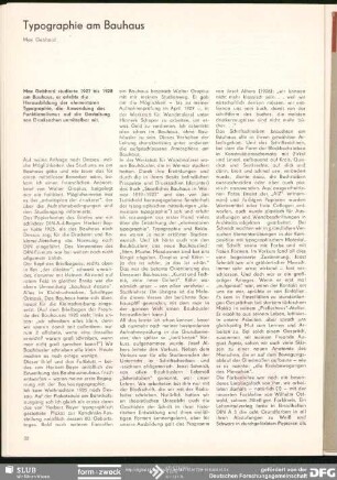 Typographie am Bauhaus : Formgestaltung und Gebrauchsgrafik