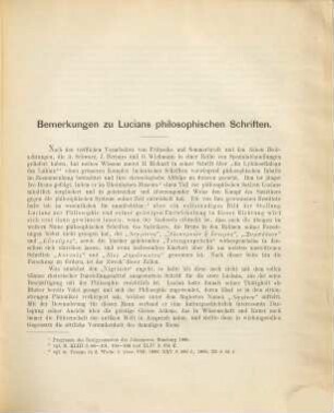 Bemerkungen zu Lucians philosophischen Schriften