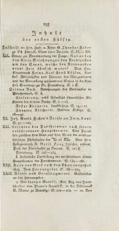 Inhalt der ersten Hälfte