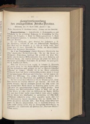Hauptversammlung des evangelischen Afrika-Vereins