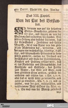 Das XIII. Capitel. Von der Cur des Verstandes.