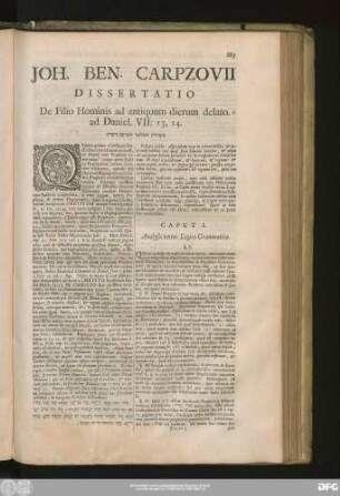 Caput I. Analysis textus Logico-Grammatica.