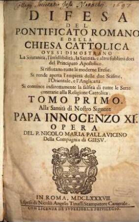 Defesa del Pontificato Romano ..., 1