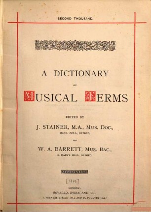 A dictionary of musical terms