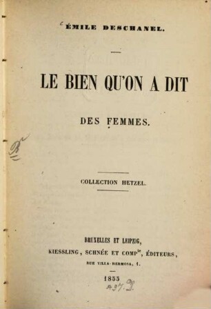Le bien qu'on a dit des femmes