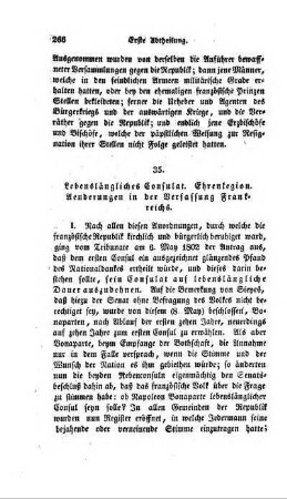 35. Lebenslängliches Consulat. Ehrenlegion. Aenderungen in der Verfassung Frankreichs