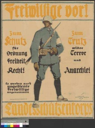 Werbeplakat für den Eintritt in das Landesschützenkorps