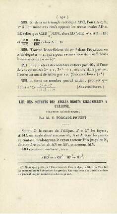 Lieu des sommets des angles drouts circonscrits a l´ellipse.