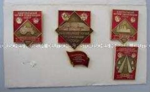 Zentrales Revolutionsmuseum der UdSSR, Moskau, Umschlag mit 5 Abzeichen