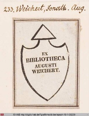 Exlibris des Jonathan August Weichert