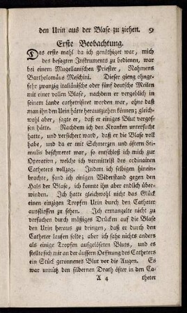 Erste Beobachtung.