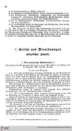 Gesetze und Verordnungen polizeilichen Inhalts