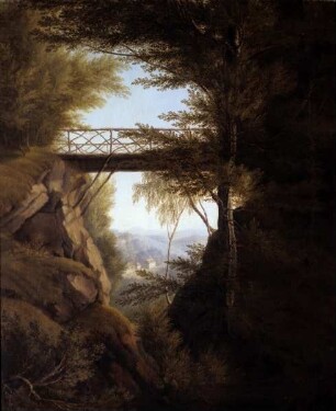 Blick auf die Teufelsbrücke mit Bad Liebenstein im Hintergrund