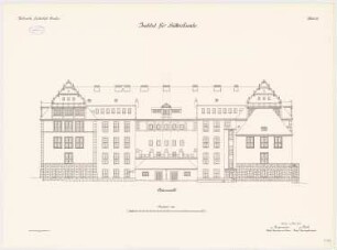Institut für Hüttenkunde der Technischen Hochschule Breslau: Ostansicht 1:100